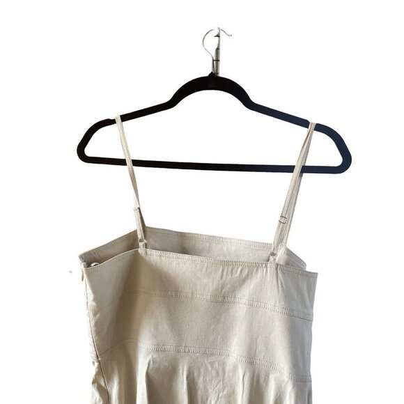 $551 A.L.C. Women's Beige Verona Asymmetric-Hem Midi Fit & Flare Dress Size 12 - Picture 13 of 15